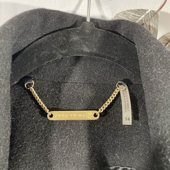 NEW Trina Turk [ 14‎ ] Wool Blend Double Breasted Pea Coat in BLACK - Picture 5 of 16